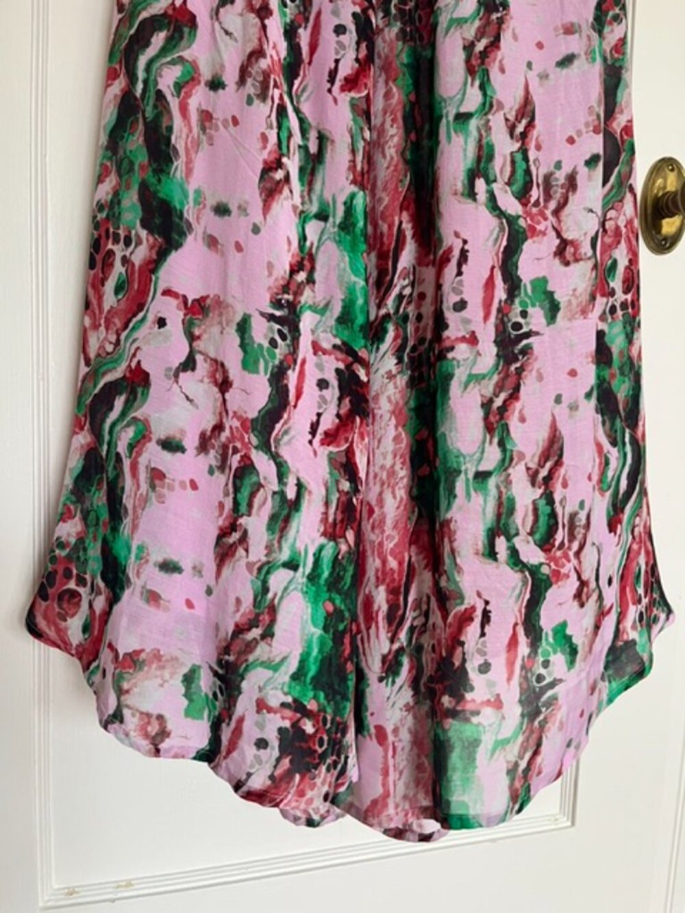 Lula Soul Halter Maxi Dress in Pink Watercolor | Size Small - Picture 5 of 12